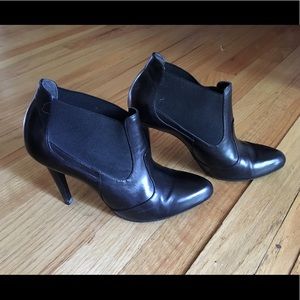 Black stiletto heel ankle boots